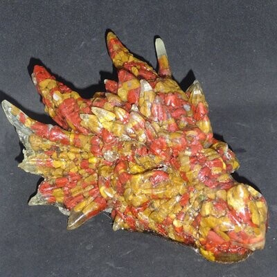 Drachenkopf aus der Neuen Zeit: Jaspis, Rot & Gelb 2