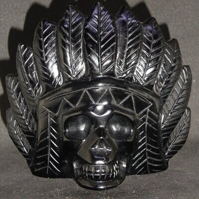 Kristallschädel: Indianerkopf aus Obsidian