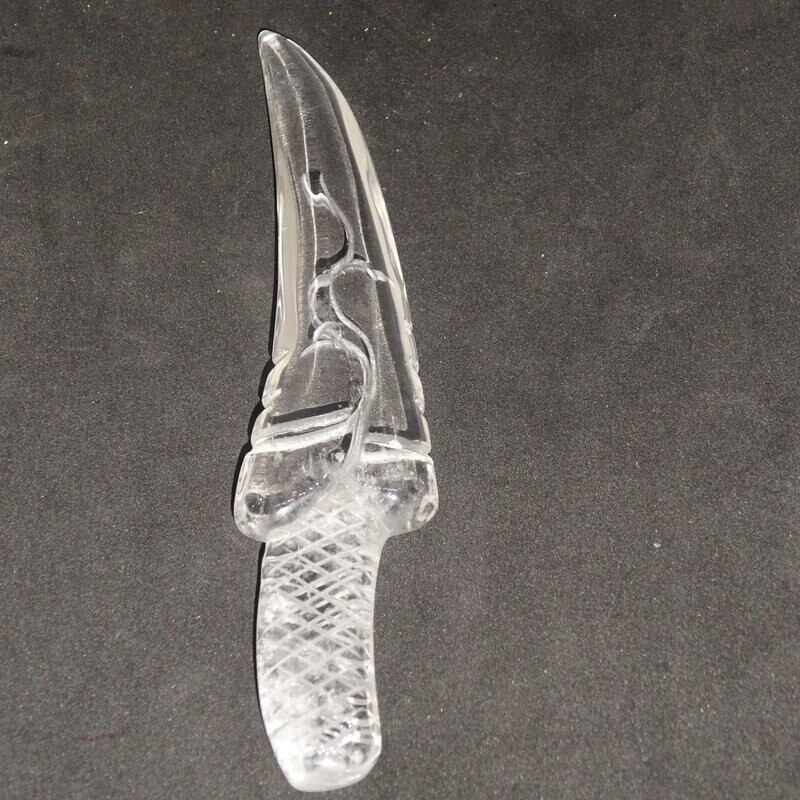 Ritual Messer aus Bergkristall mit Gravur 2 Ritual Messer aus Bergkristall mit Gravur 2