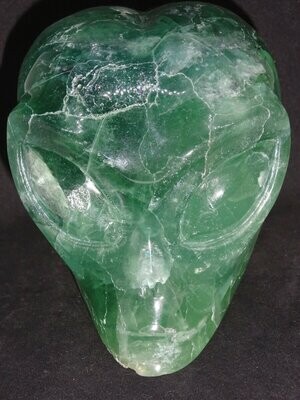 Kristallschädel: Aliendame aus Fluorit, grünlich