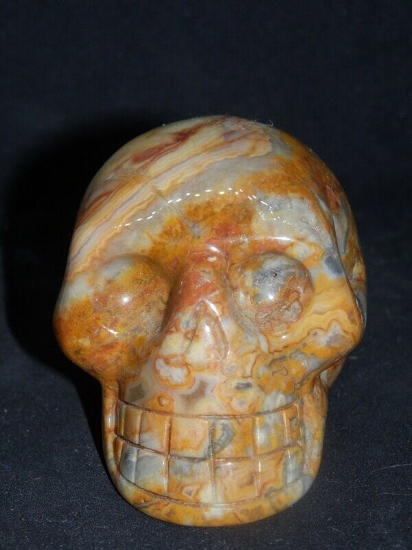 Kristallschädel: Crazy Lace Achat Kristallschädel: Crazy Lace Achat