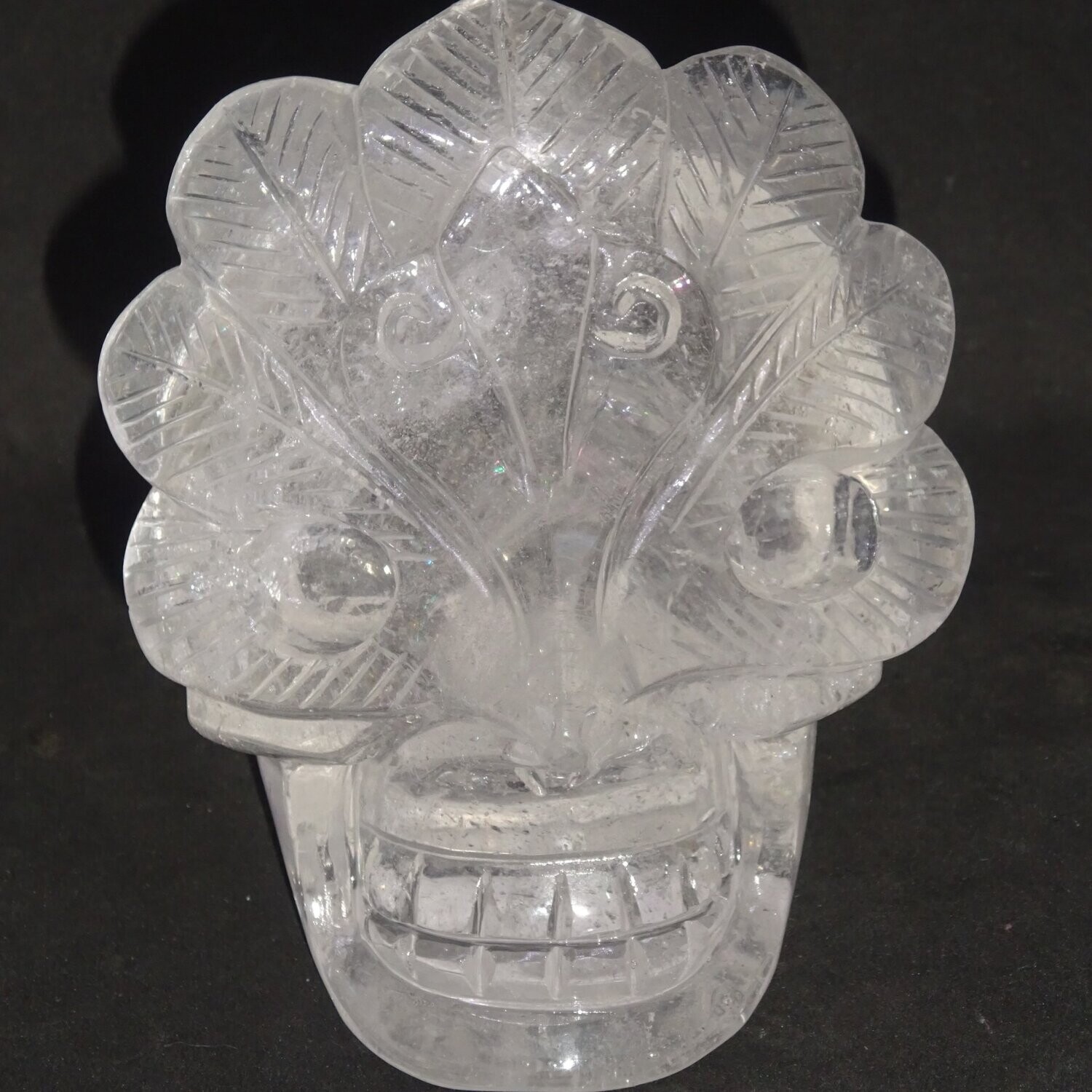 Kristallschädel: Bergkristall mit Maske