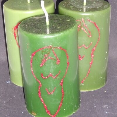 Kerze: Frau Holle(Percht): Grün, groß