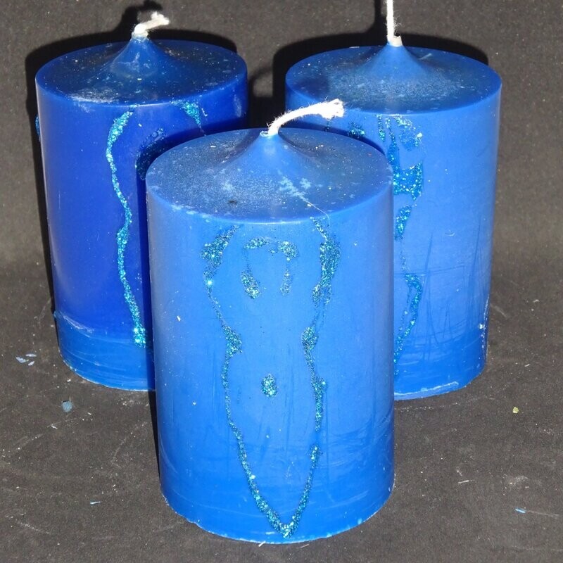 Kerze: Frau Holle (Percht) Blau, klein Kerze: Frau Holle (Percht) Blau, klein