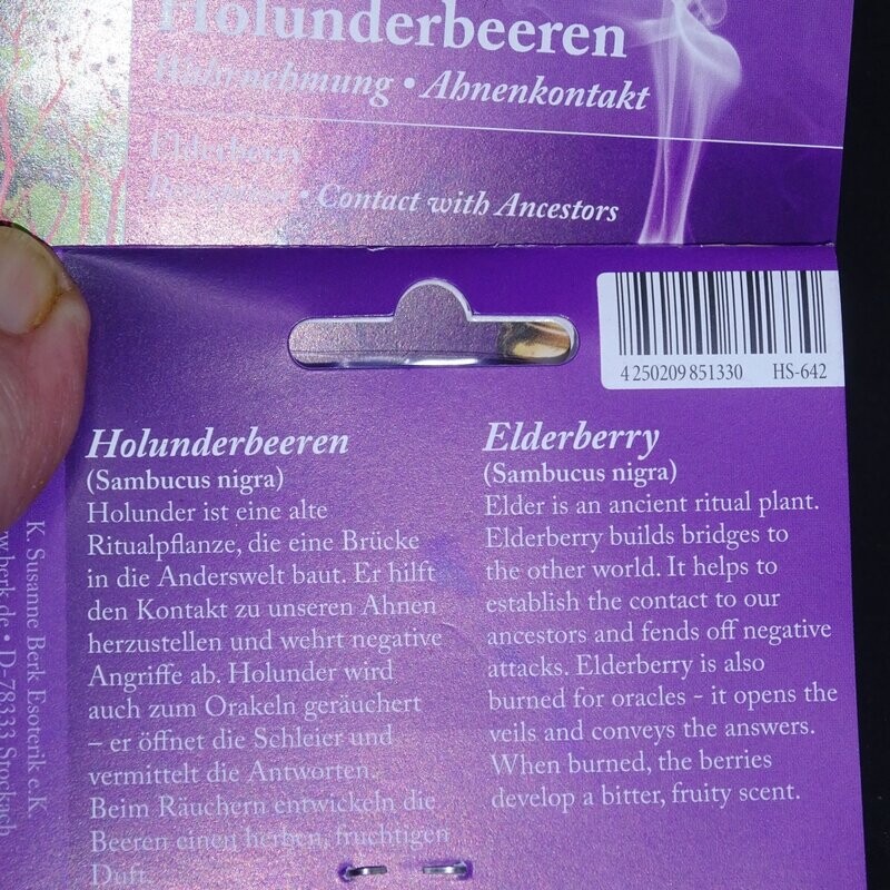 Räucherwerk: Holunderbeeren 30 Gramm Räucherwerk: Holunderbeeren 30 Gramm