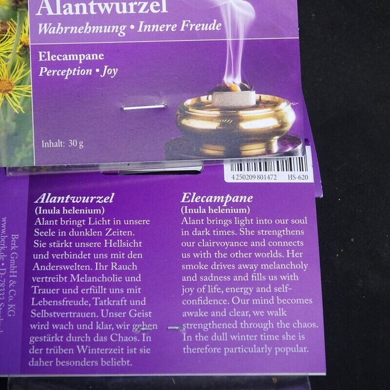 Räucherwerk: Alantwurzel 30 Gramm Räucherwerk: Alantwurzel 30 Gramm