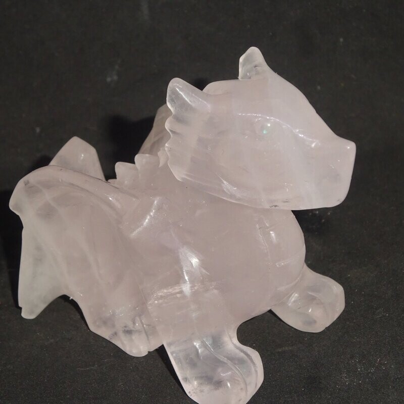 Ganzkörper Drache: Rosenquarz, 1 Ganzkörper Drache: Rosenquarz, 1