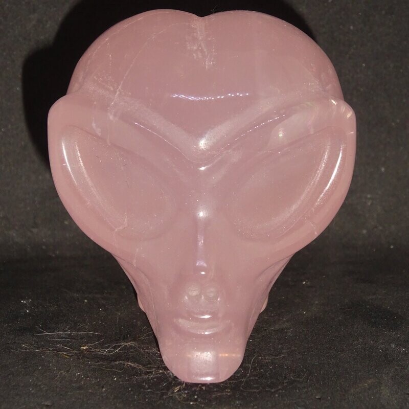 Kristallschädel: Alien aus Rosenquarz 1 Kristallschädel: Alien aus Rosenquarz 1
