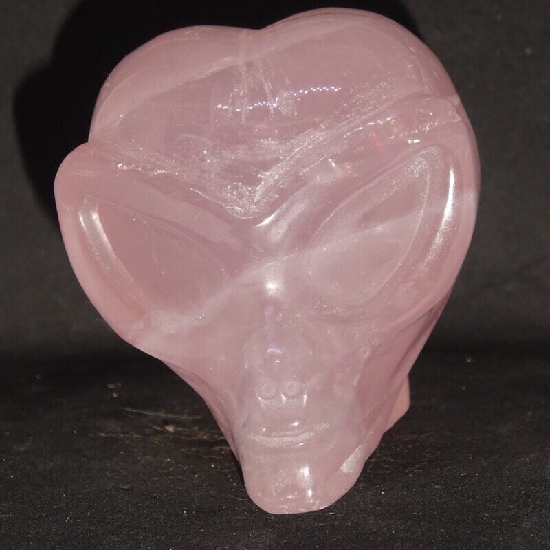 Kristallschädel: Alien aus Rosenquarz 2 Kristallschädel: Alien aus Rosenquarz 2