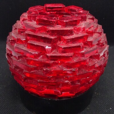 Teelicht: Andara (Glas) Kristall, rot
