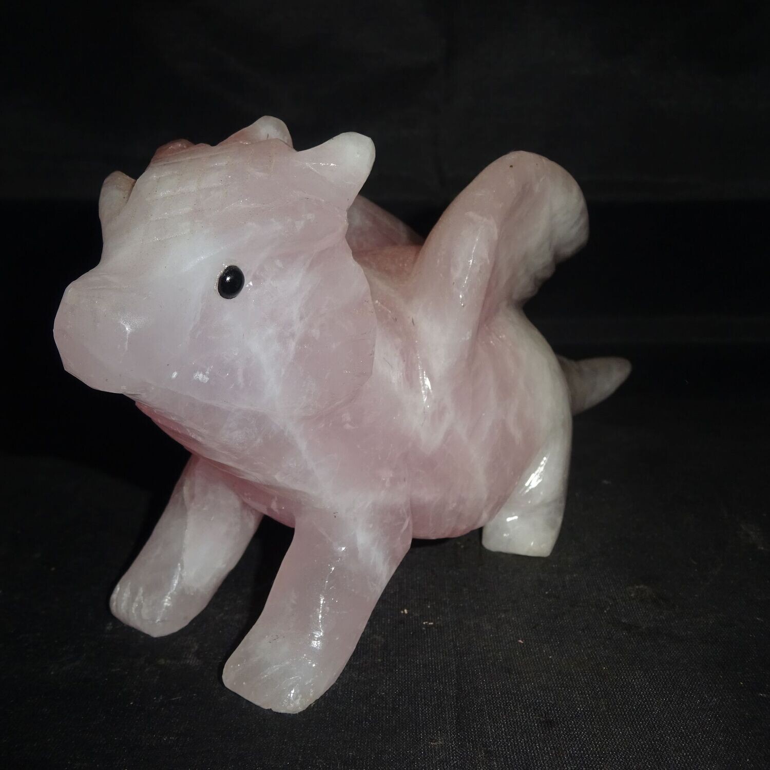 Ganzkörper Drache: Rosenquarz 3 Ganzkörper Drache: Rosenquarz 3