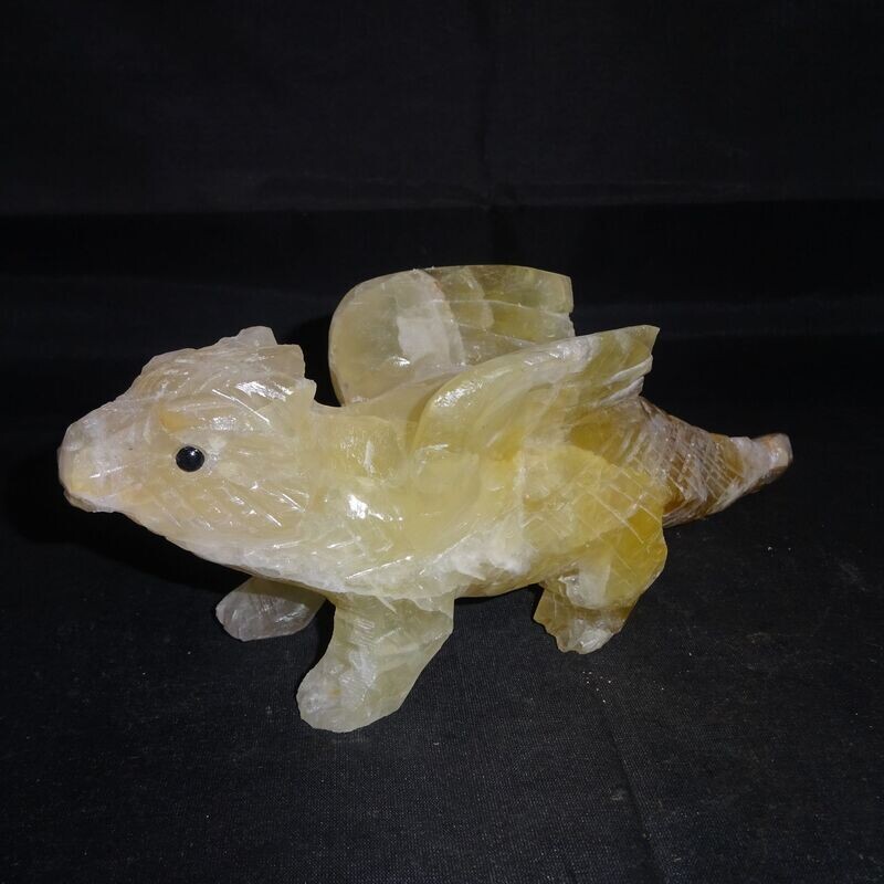 Ganzkörper Drache: gelber Fluorit Ganzkörper Drache: gelber Fluorit