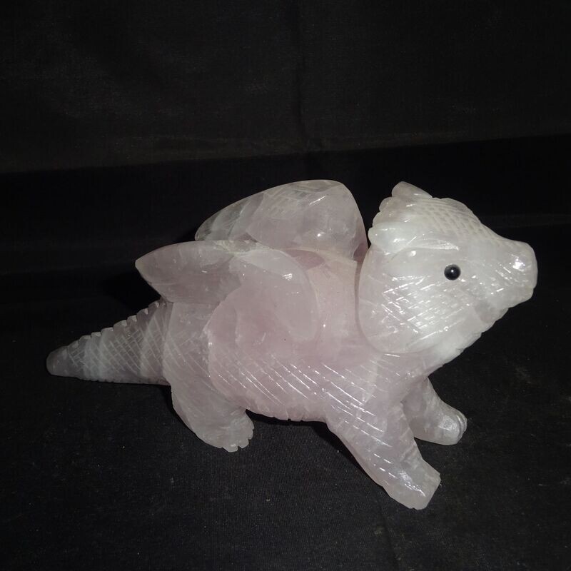 Ganzkörper Drache: Rosenquarz 4 Ganzkörper Drache: Rosenquarz 4