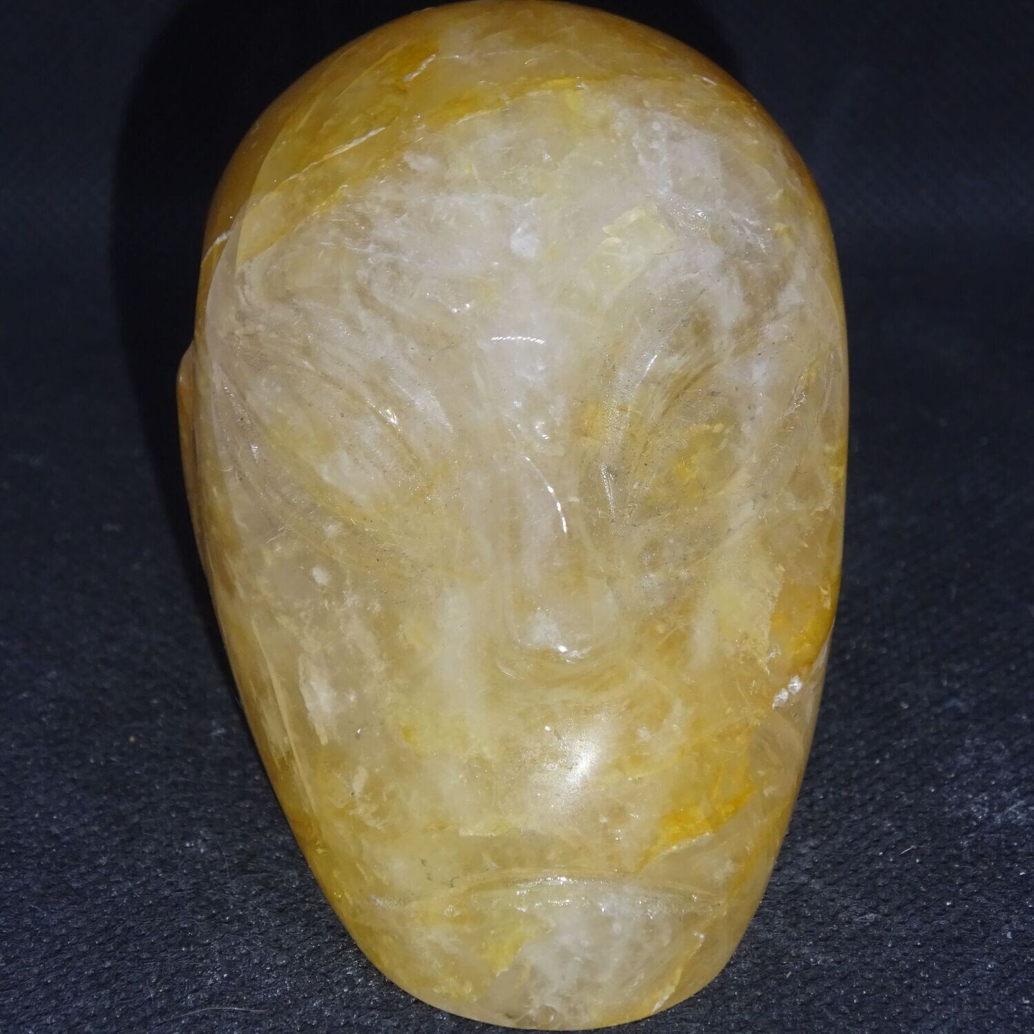 Kristallschädel: Alien Avatar aus Golden Healer Quarz