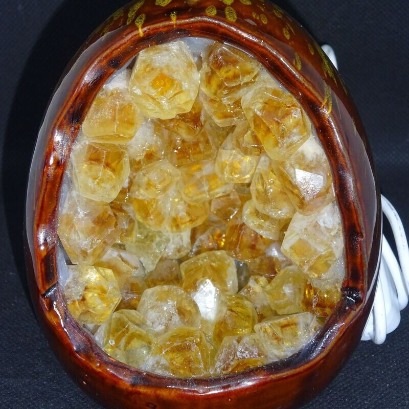Kristalllampe: Citrin, gebrannt 1 Kristalllampe: Citrin, gebrannt 1