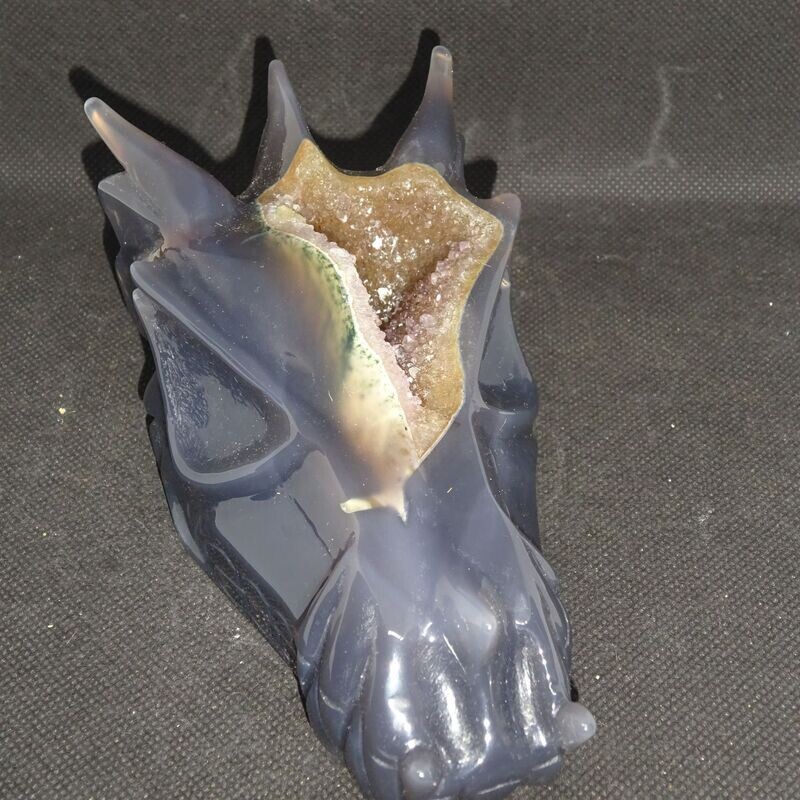 Drachenkopf: schwarzer Achat