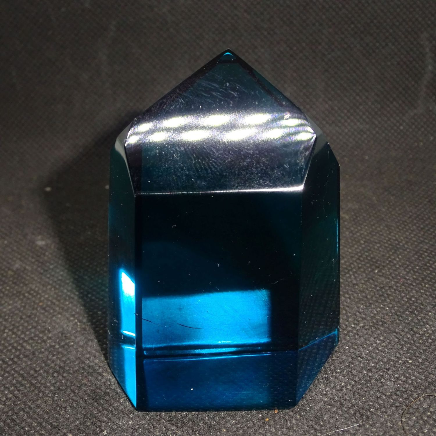 Kristallspitze: Obsidian (Kristallglas) Petrol 3
