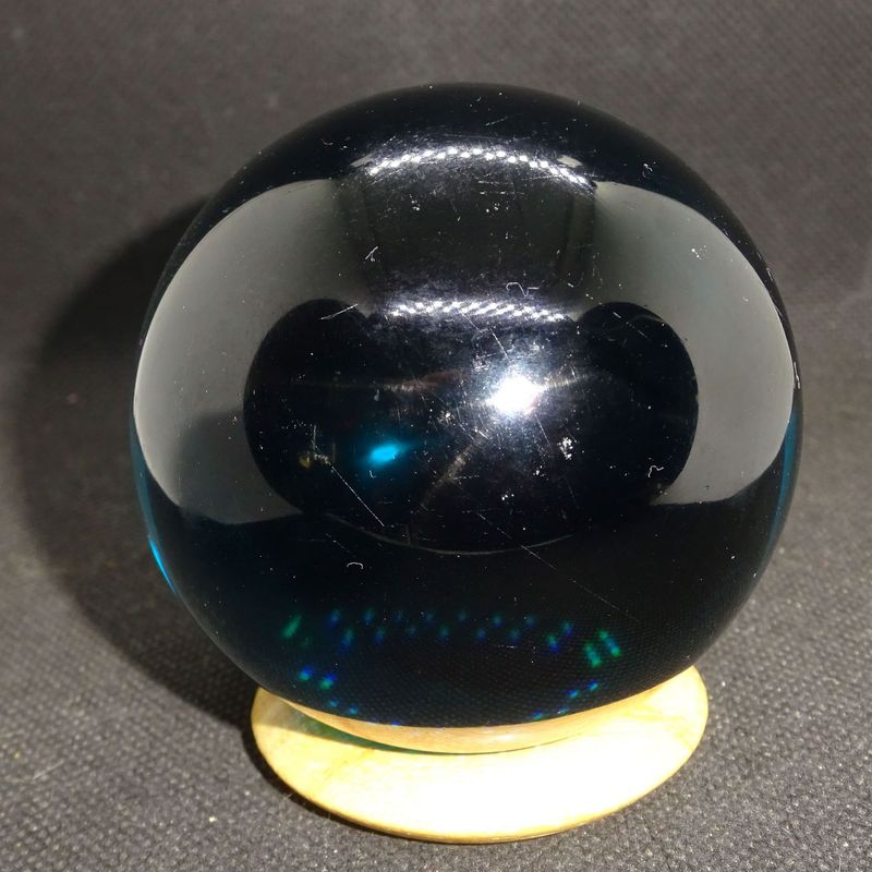 Kristallkugel: Obsidian (Kristallglas) Petrol 2 Kristallkugel: Obsidian (Kristallglas) Petrol 2
