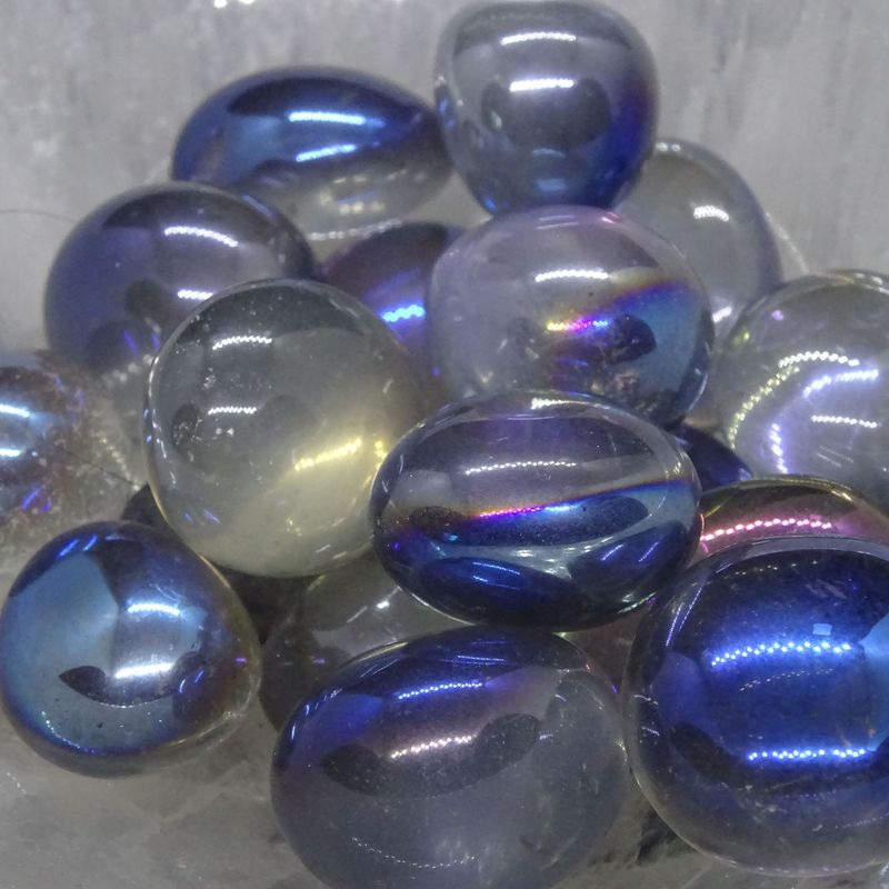 Trommelsteine: Rainbow Aura Quarz