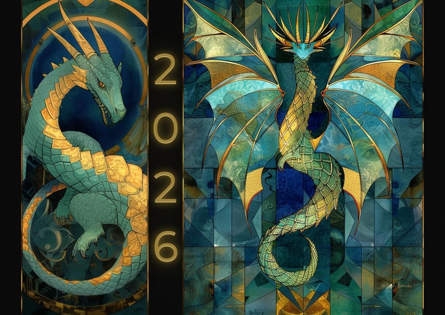 Birgit Hable & Nistara Rothfischer: Kalender 2026 aus der Reihe "Mystische Drachenwesen"