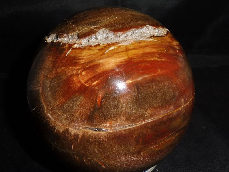 Kristallkugel: versteinertes Holz mit Quarzbildung Kristallkugel: versteinertes Holz mit Quarzbildung