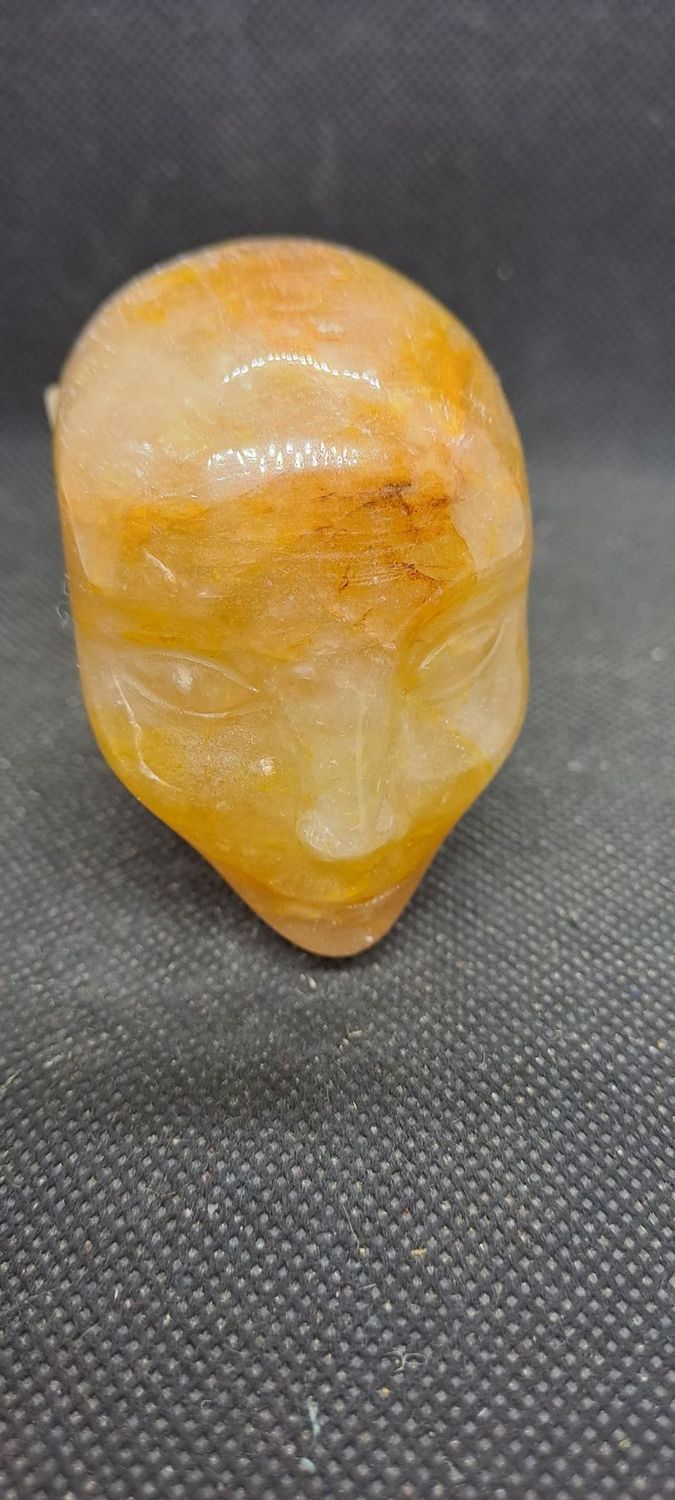 Kristallschädel: Elfe aus Golden Healer Quarz 1