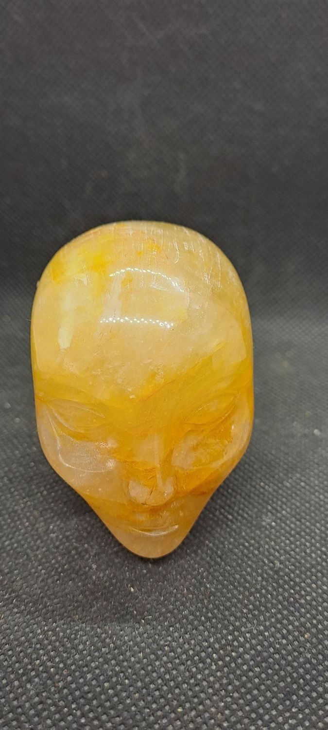 Kristallschädel: Elfe aus Golden Healer Quarz 6