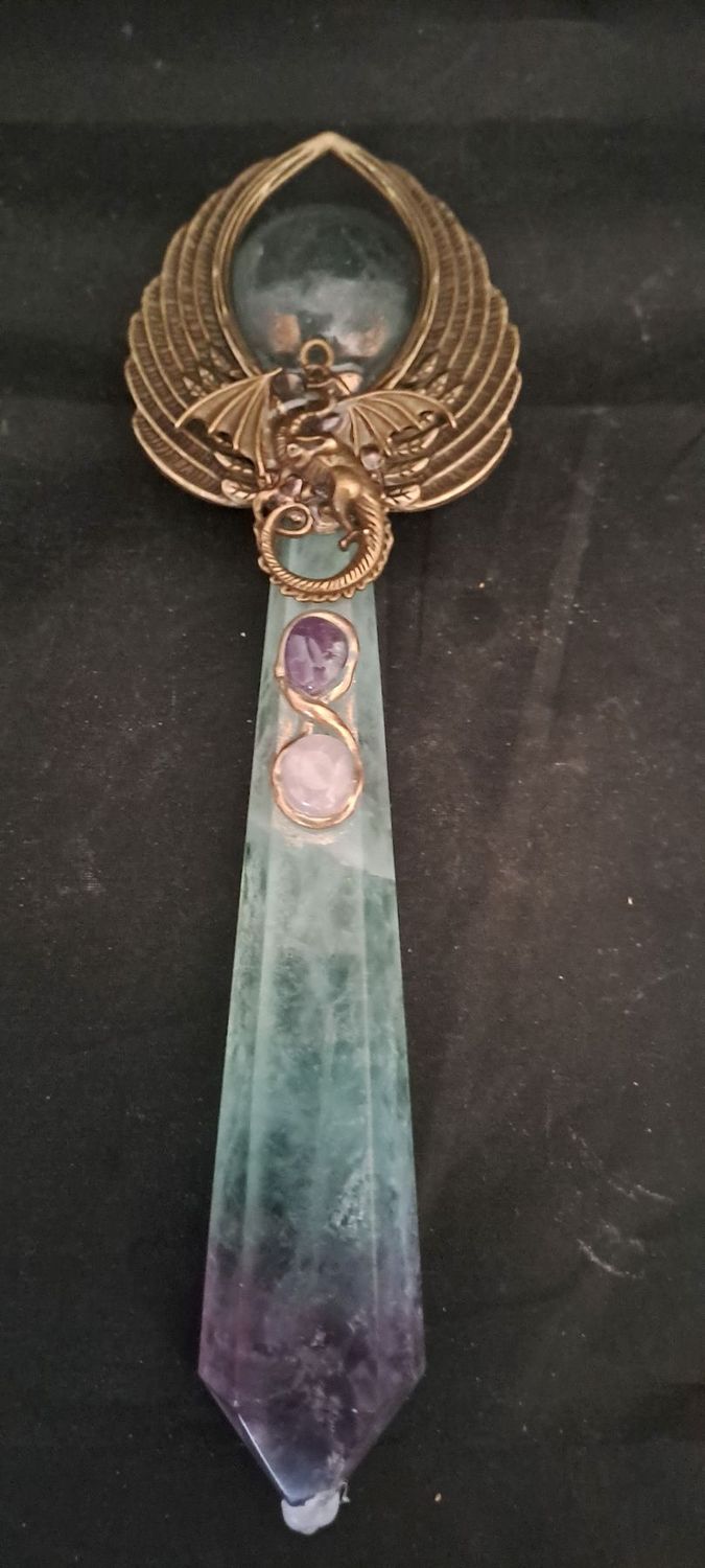 Energiestab: "Drache" aus Fluorit 2