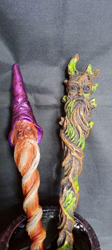 Lichtstab, Energiestab: Grüner Mann (Pan) oder Merlin der Zauberer