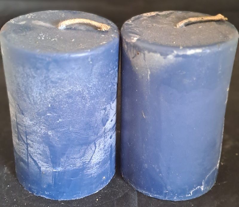 Kerze: Frau Holle, Percht:  Blau, groß