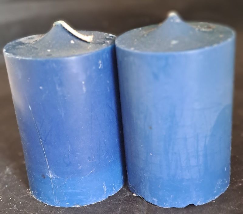 Kerze: Frau Holle, Percht Blau, klein