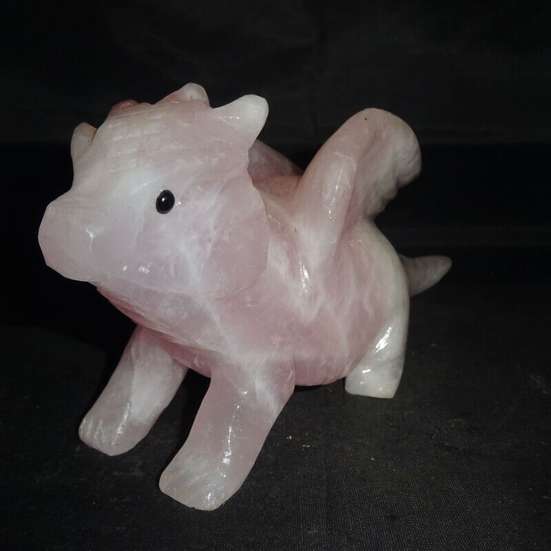 Ganzkörper Drache: Rosenquarz 3 Ganzkörper Drache: Rosenquarz 3