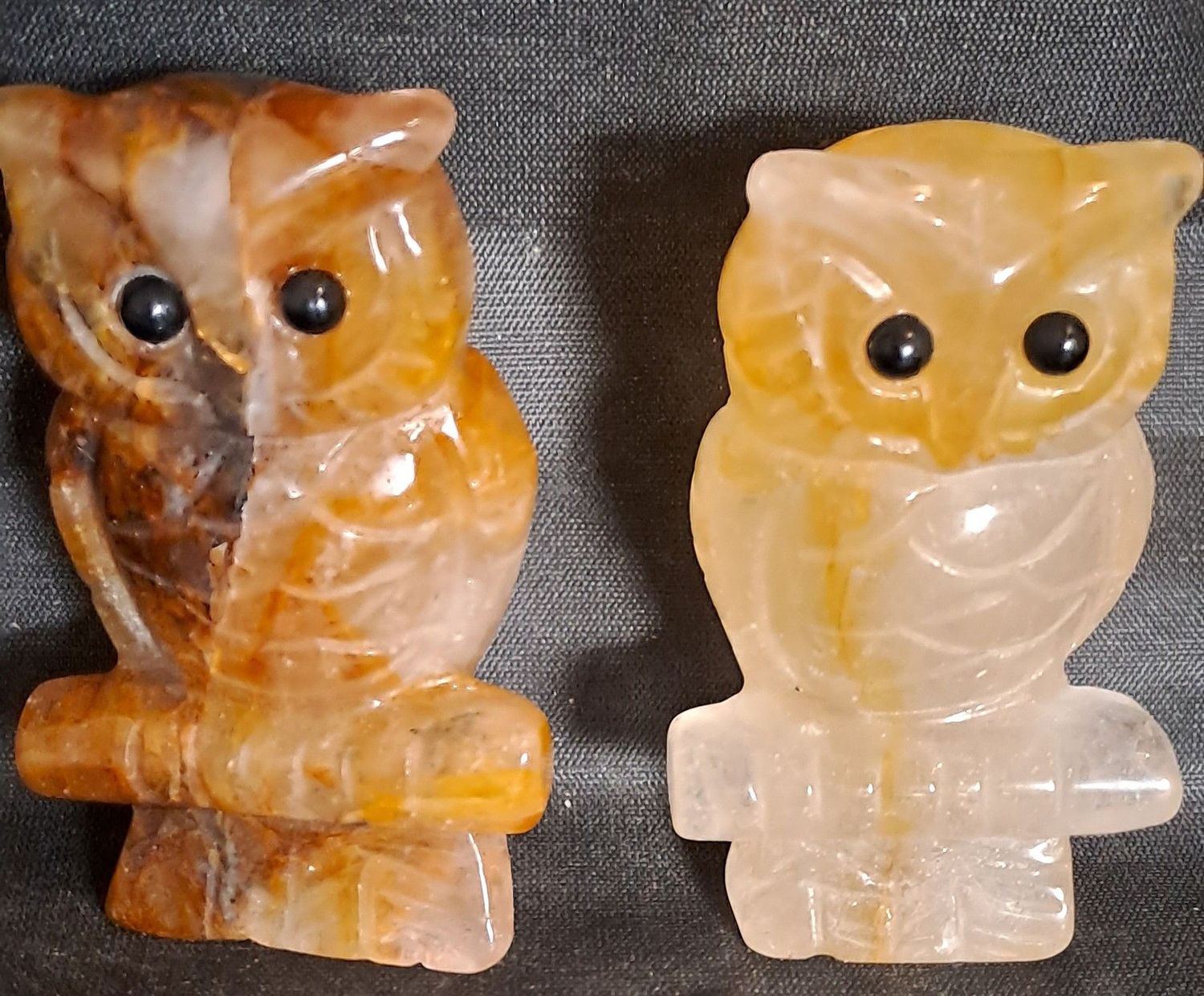 Kristall Eule: Golden Healer Quarz