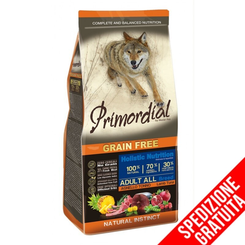 Primordial Grain Free Cane Adult Tonno E Agnello 12 kg