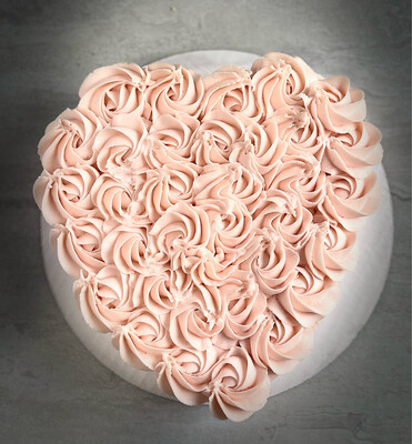 Chocolate Rosette Heart Cake