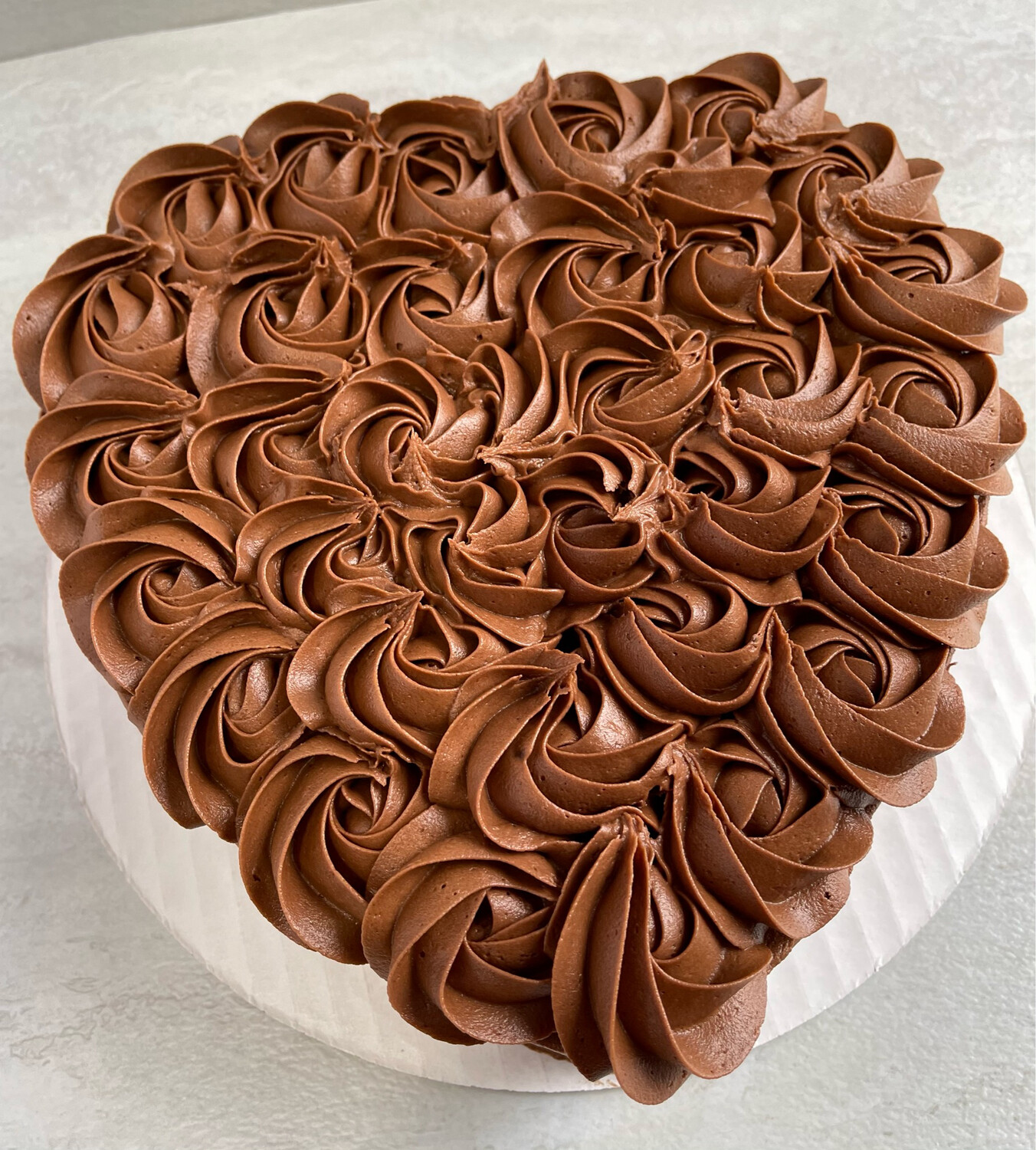 Chocolate/Chocolate Rosette Heart Cake