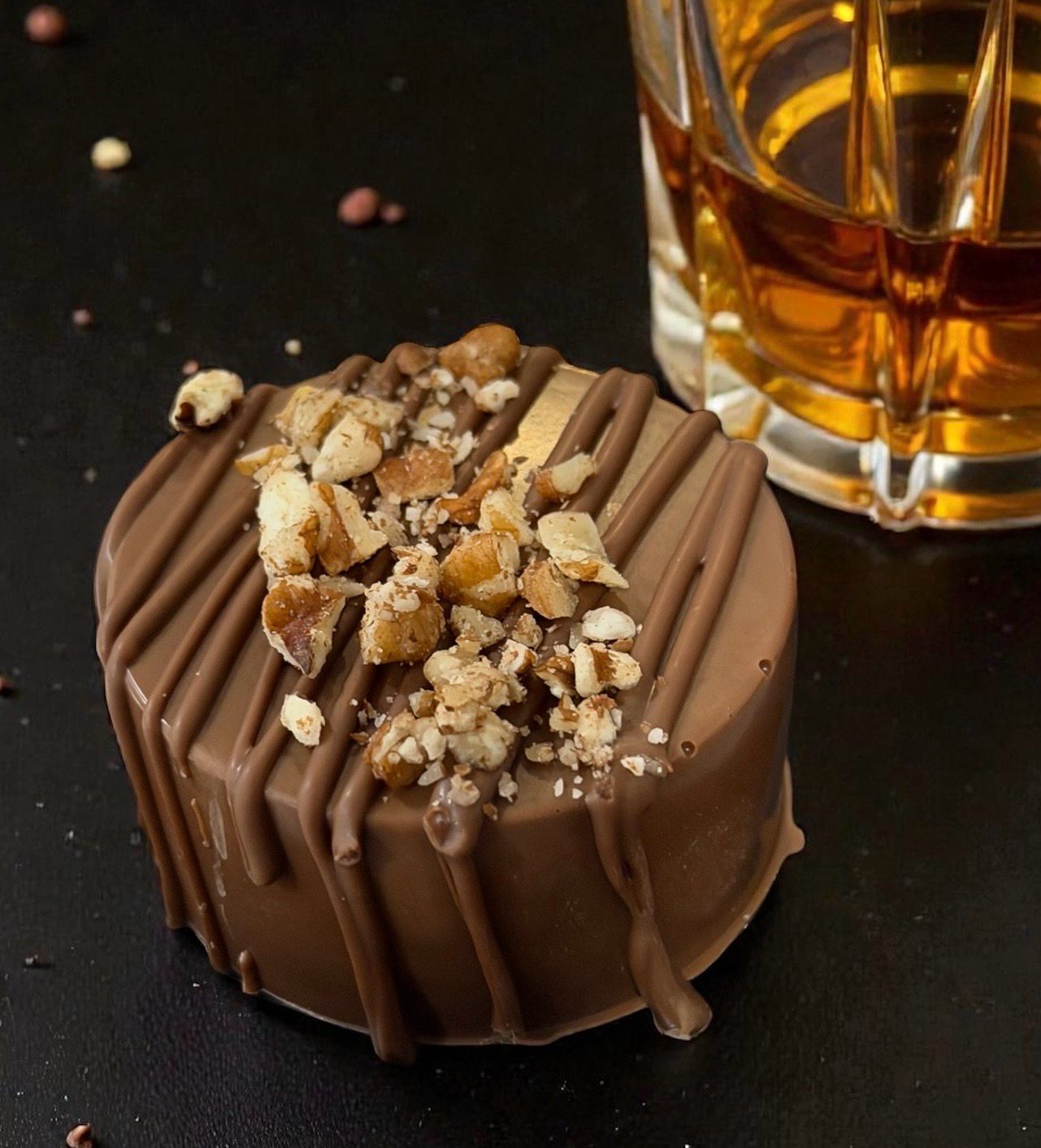 Bourbon Caramel Pecan Cake Puck