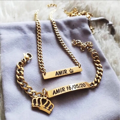 Custom Name Necklace with Bracelet