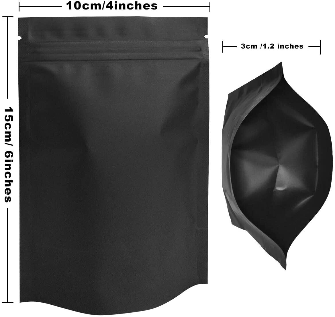 Stand-Up Mylar Bags (4x6 inch) Black