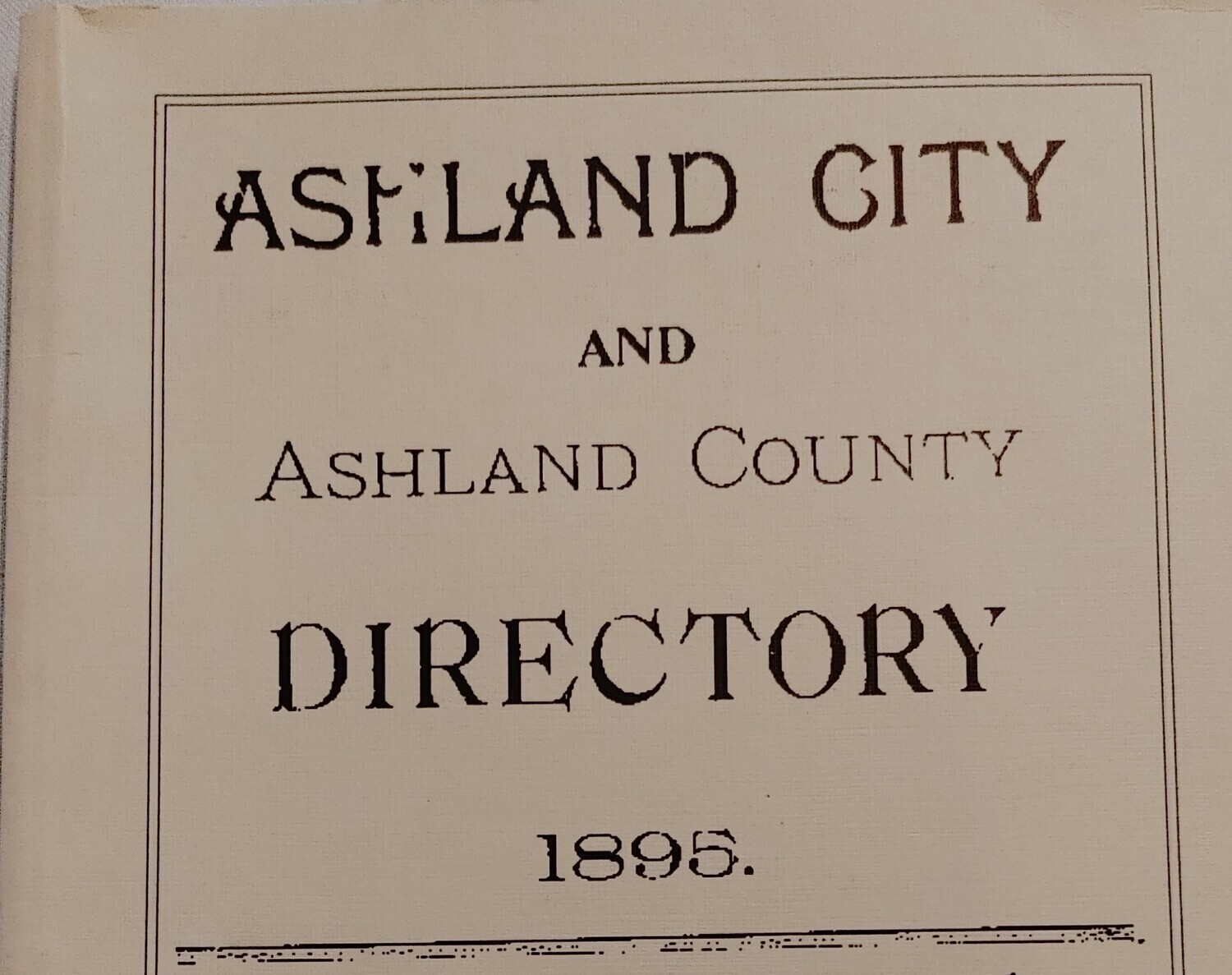 1895 Ashland City, Ashland County Directory