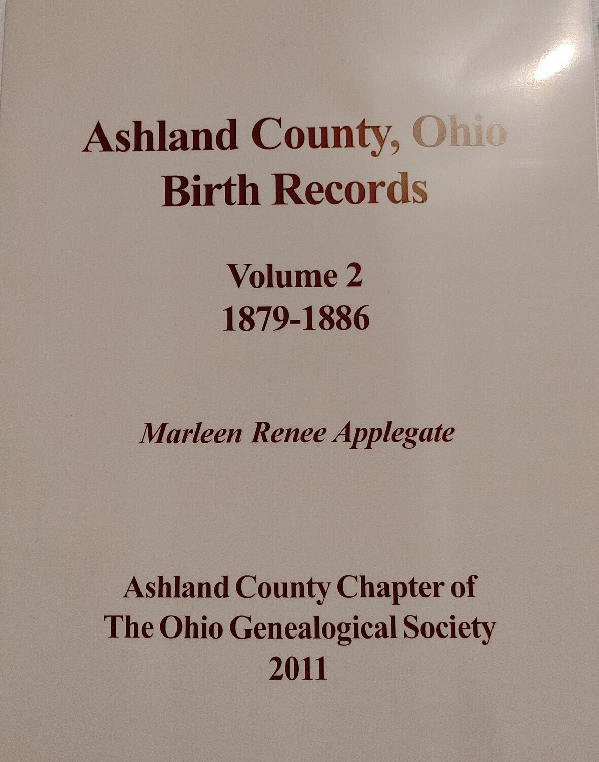 Ashland County Birth Records Vol. 2 Ashland County Birth Records Vol. 2