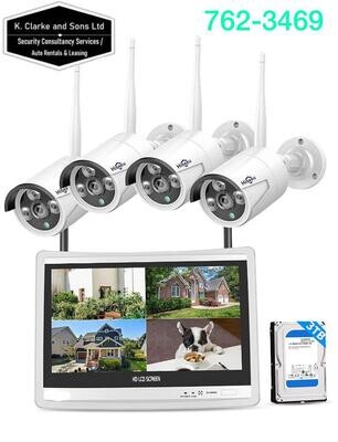 Hiseeu NVR wireless 8CH Security system with 3TB hard drive and monitor
