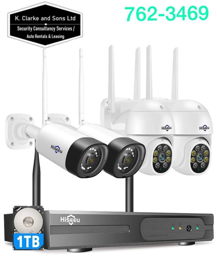 Hiseeu 8ch Wireless NVR Security System for residential or commercial property 1TB hard drive (Bullet Cameras or PTZ/Bullet)