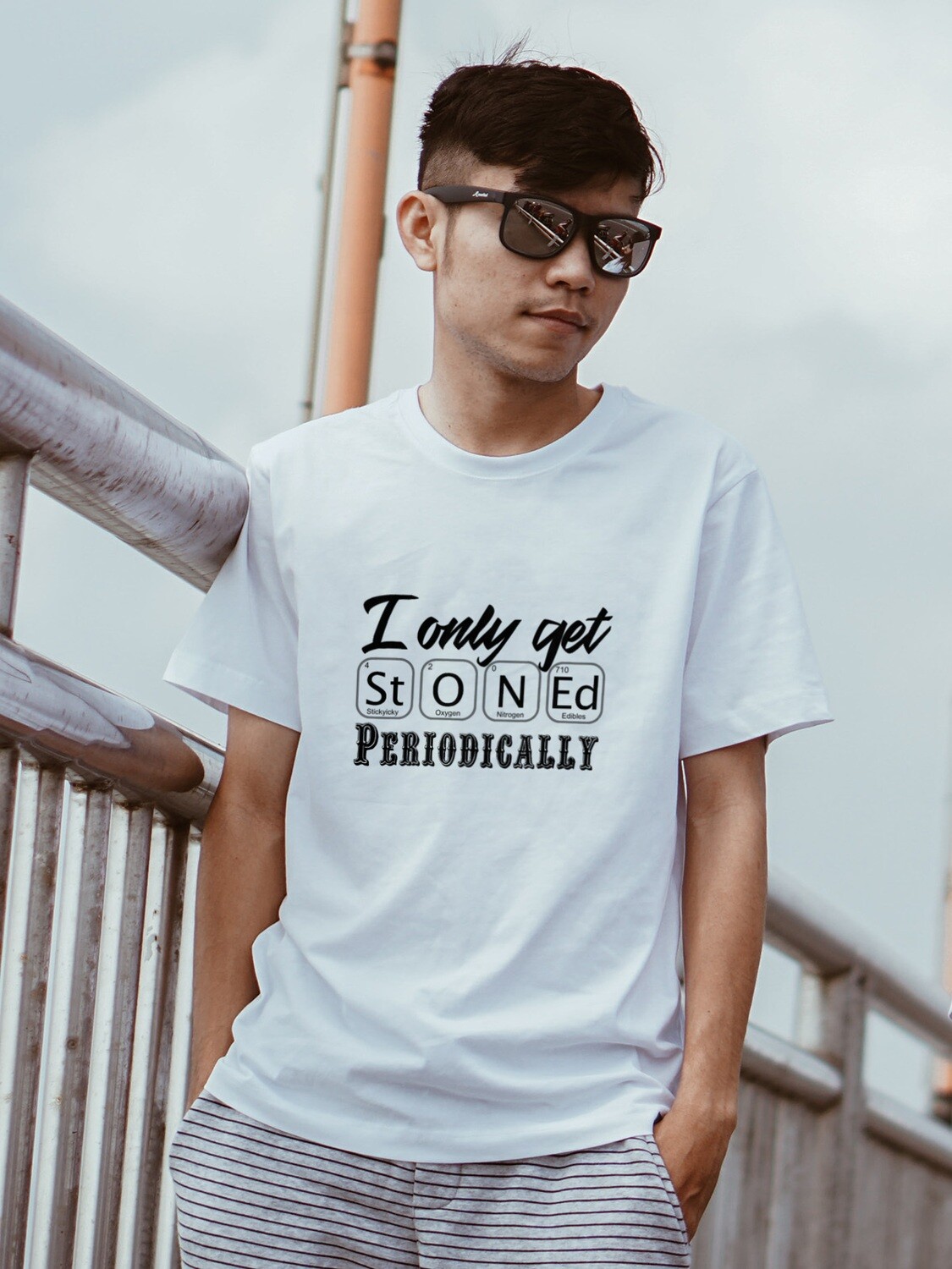 H-Med I only get St.O.N.Ed Periodically - Unisex Short Sleeve Crew Neck Cotton Jersey T-Shirt