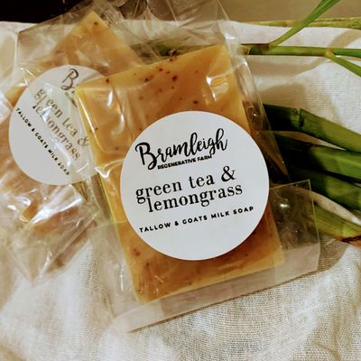 Tallow &amp; Goats Milk Soap - Green Tea &amp; Lemongrass