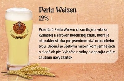 Pivo Banskobystrická Perla &quot;Weizen&quot;, pšeničné, 12%, v sudoch, cena za 1 l