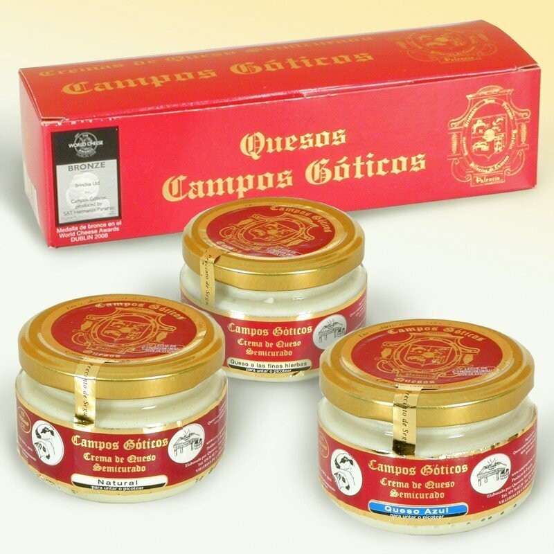 Estuche de 3 Tarrinas de Creama de Queso  de Oveja Churra de Palencia en Tierra de Campos