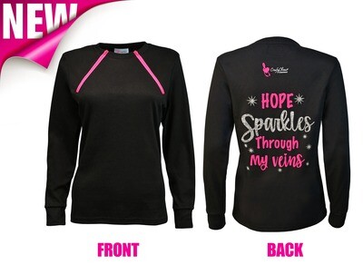 ComfyChemo® *HOPE Sparkles* Long Sleeve Chest Access Shirt