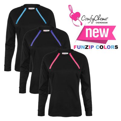 Women&#39;s FunZip Long Sleeve Shirts (New Zipper Colors Available)
