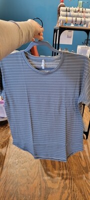 RECYCLED COTTON STRIPE T OLIVE 